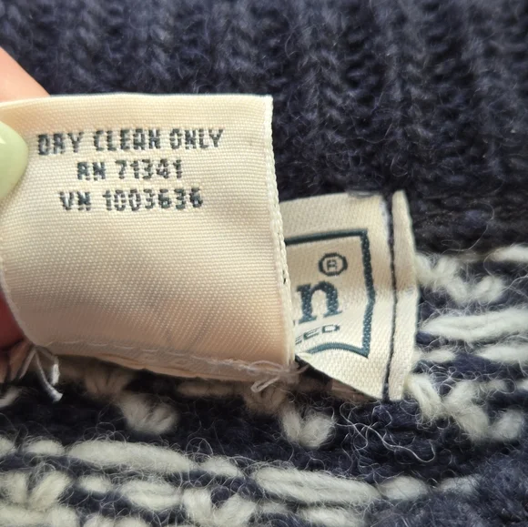 L.L. Bean Heritage Birdseye Wool Cardigan - Made in Norway - Picture 9 of 10